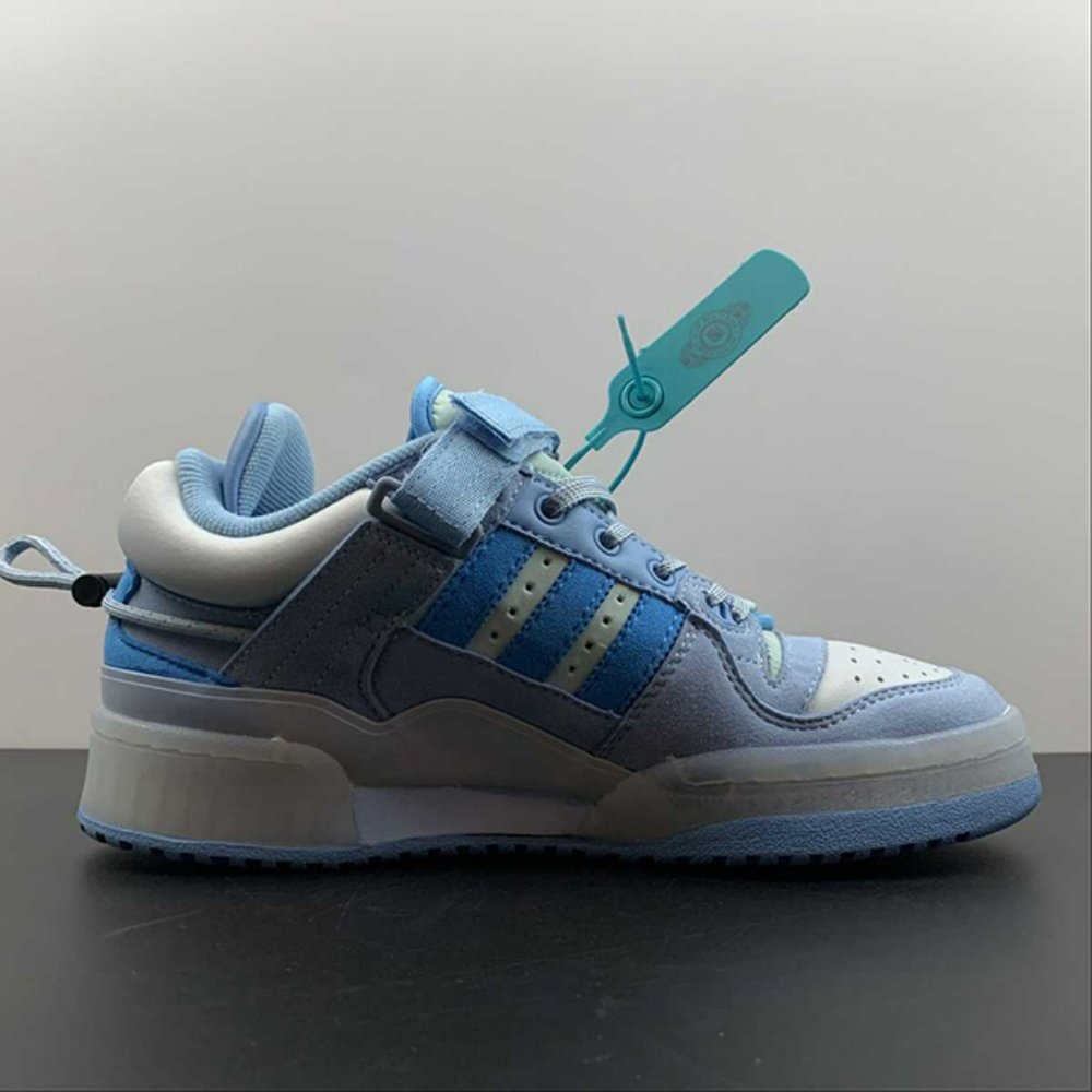 adidas Forum Buckle Low Bad Bunny Blue Tint Mens Sneakers - Picture 3 of 15